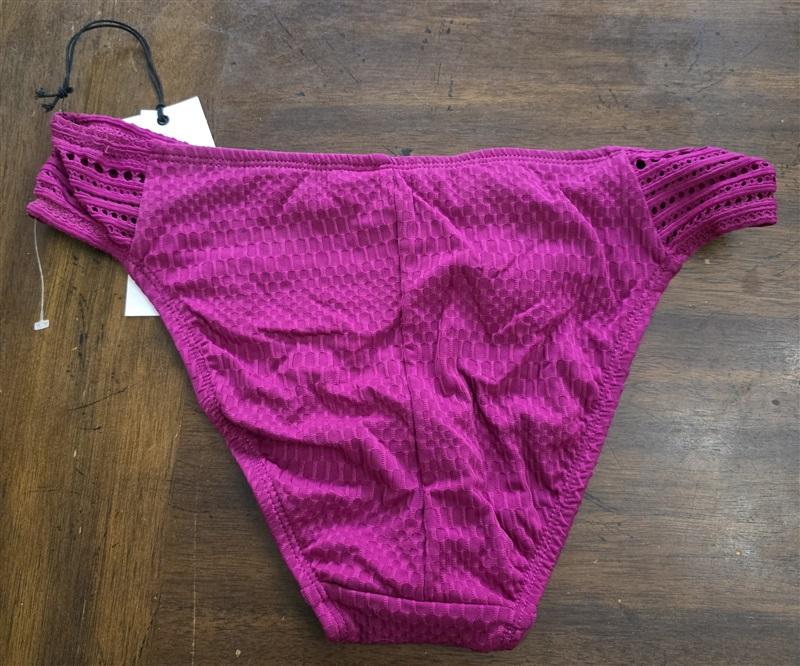 NWT Robin Piccone Perla M Textured Bikini Swim Bottom Orchid 124962