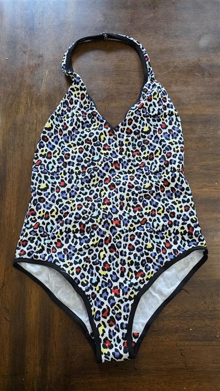 NWOT American Apparel S Rainbow Lynx Halter Bodysuit 124965