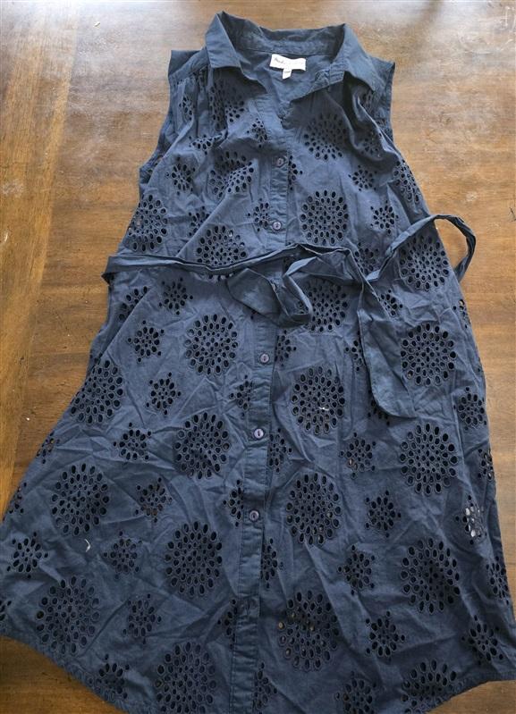 NWOT Michael Stars L Bernadette Button Shirt Dress Eyelet 124969