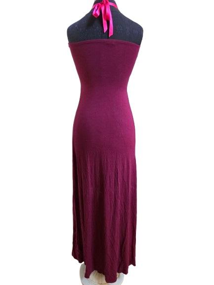 NWOT Sky S Chunky Beaded Necklace Wine Club Maxi Dress 124990