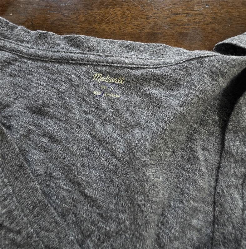 NWOT Madewell S Pocket Short Sleeve Pocket T Shirt Gray 124991