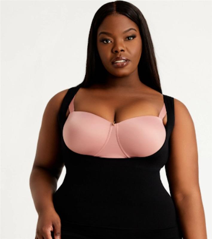 NWT Ashley Stewart 1X WYOB Medium Control Seamless Cami Black 124995