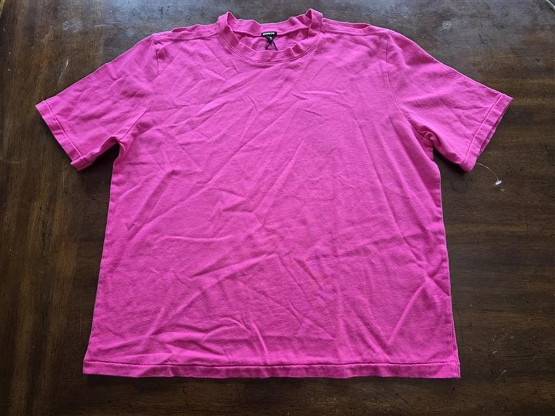 NWT Monrow M Cold Shoulder Cropped Top T Shirt Tee Pink 124999