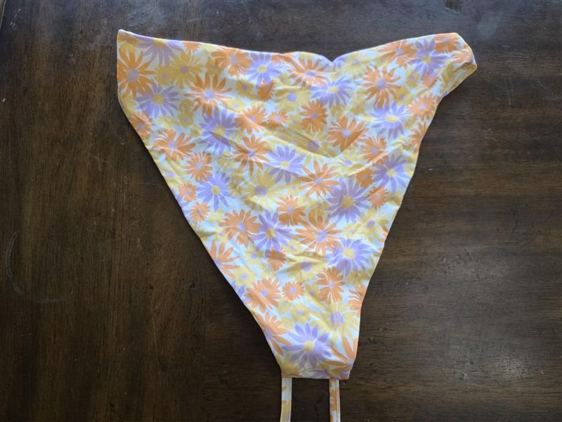 NWOT L*Space M Joy Wrap Around Bikini Bitsy Bottom Daisy Orange Purple 125006