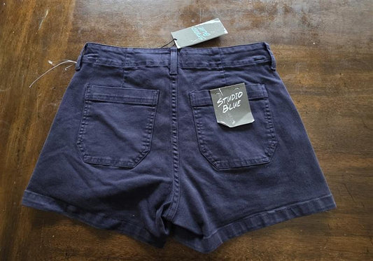 NWT Studio Blue 26 Sophia Relaxed Porkchop Pocket Shorts 125023