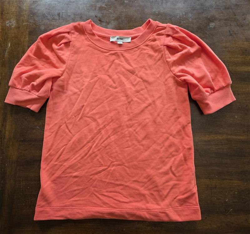 NWOTD Loft XS Puffy Sleeve Crew Terry Shirt Orange 125025
