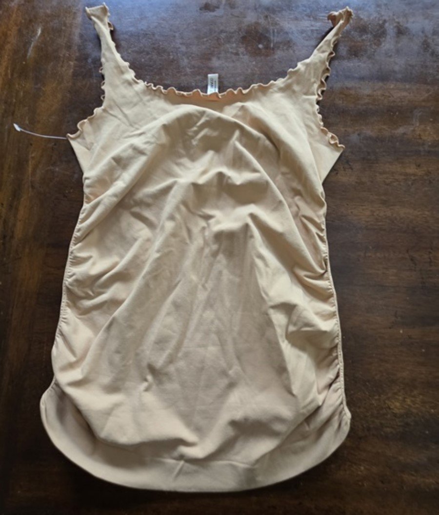 NWOT Last Tango M/L Marrow Trim Tank Top Beige 125026