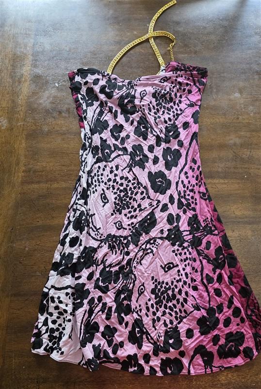 NWOTD Sky M Chain Rhinestone Leopard Halter Deep V Neck Tunic Top 125030