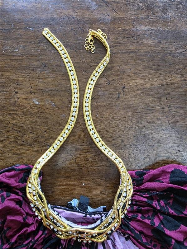 NWOTD Sky M Chain Rhinestone Leopard Halter Deep V Neck Tunic Top 125030