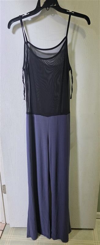 NWOT Anthropologie Last Tango L Mesh Sheer Top Jumpsuit Gray 125033