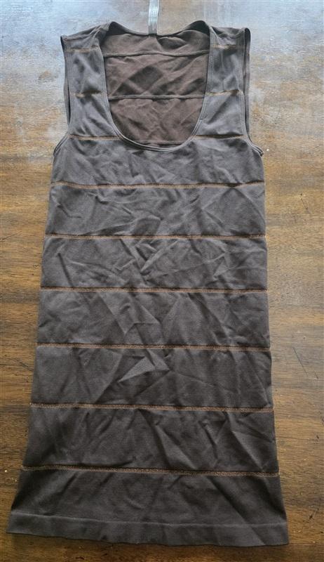 NWOT Last Tango S/M Seamless Sparkle Stripe Tank Top Brown 125039