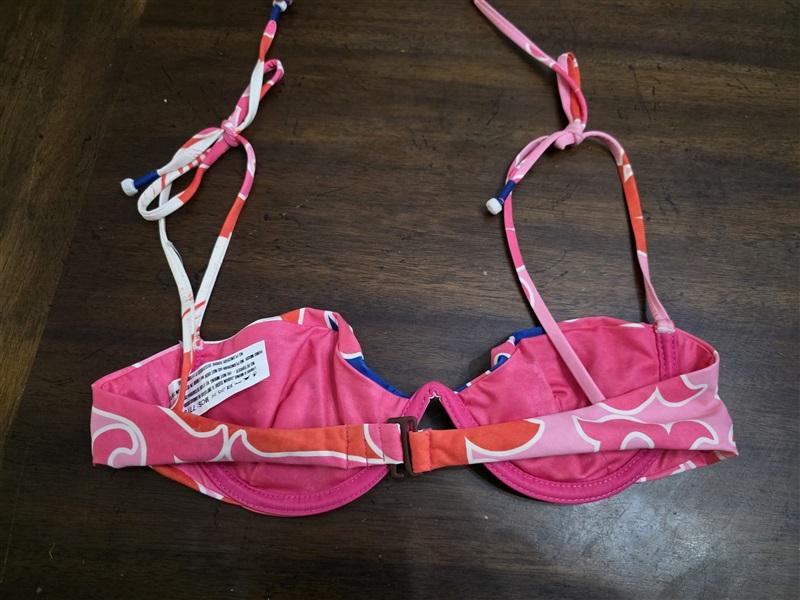 NWOT Agua Bendita S Donna Eames Pink Floral Underwire Bikini Top 125089