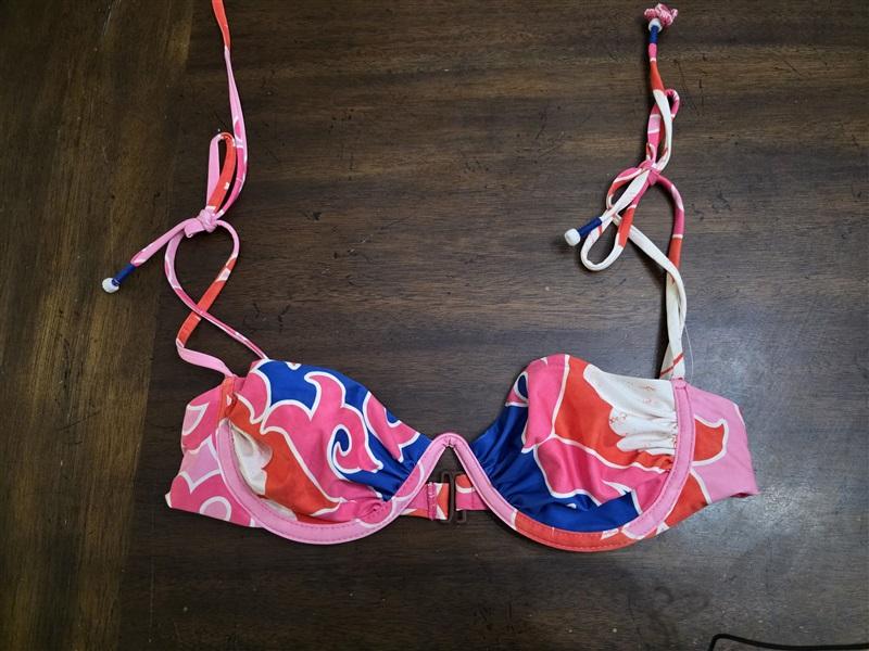 NWOT Agua Bendita S Donna Eames Pink Floral Underwire Bikini Top 125089