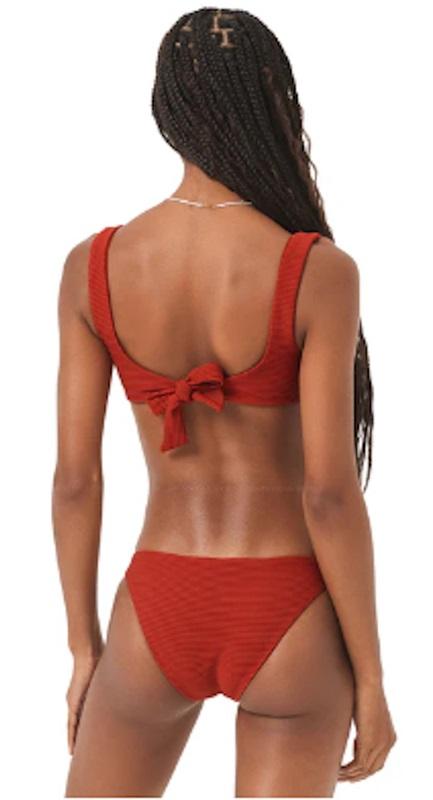 NWOT L*Space XS Camacho Full Bikini Swim Bottom POP Orange 125090