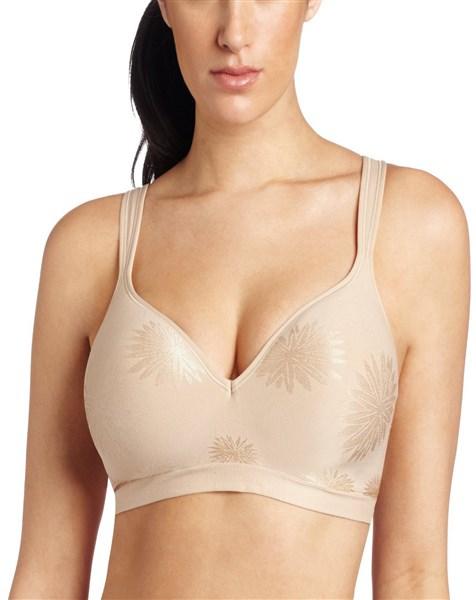 NWOT Bali 42C Comfort Revolution Wirefree Bra 3463 Beige Flower 125112