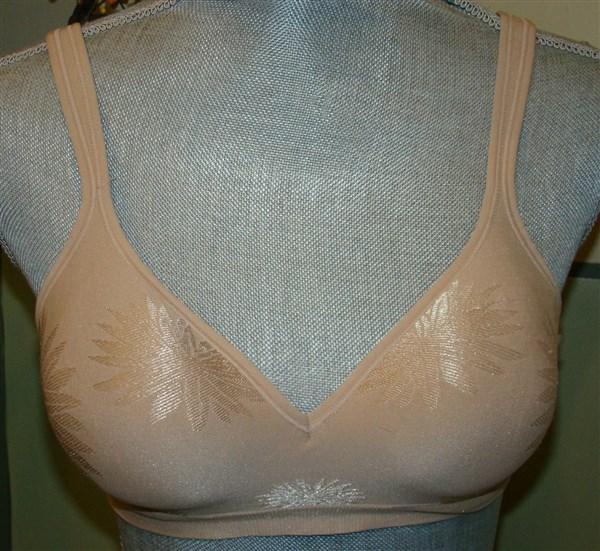 NWOT Bali 42C Comfort Revolution Wirefree Bra 3463 Beige Flower 125112