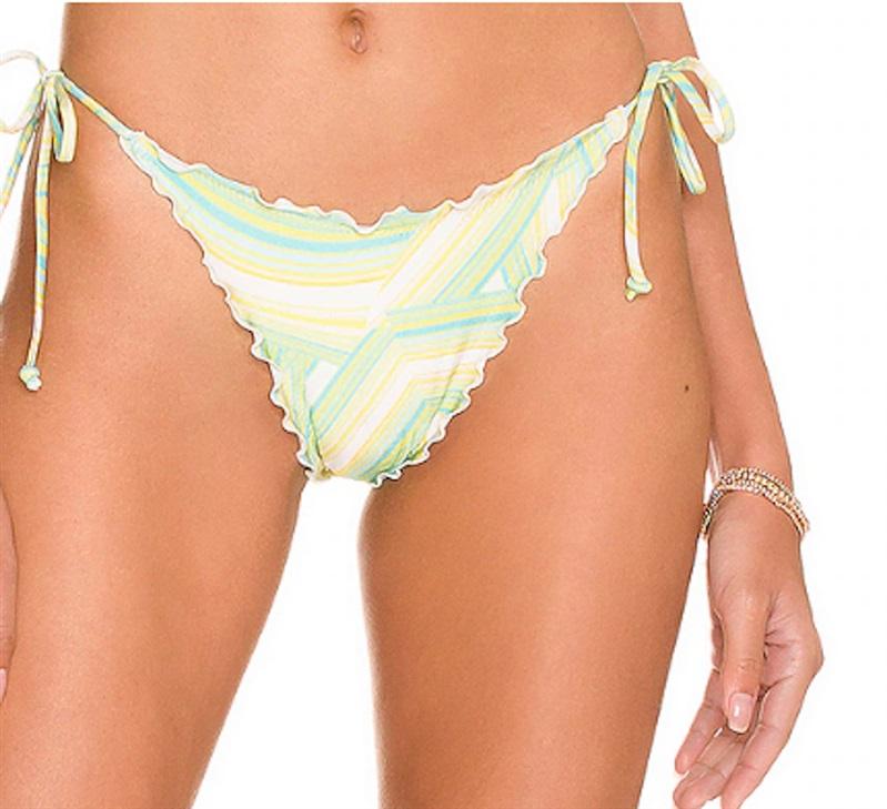 NWOT L*Space M Roger Bikini Swim Bottom Over the Rainbow Green 125123