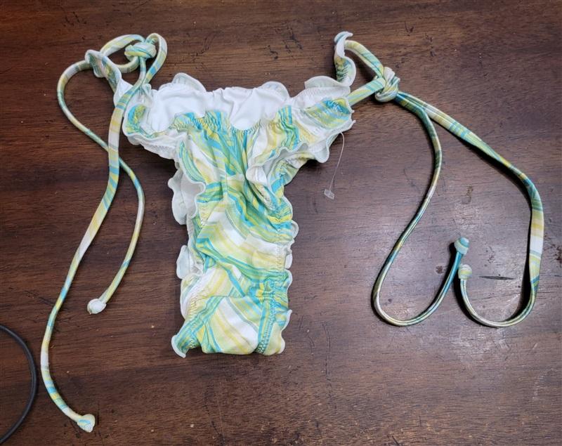 NWOT L*Space M Roger Bikini Swim Bottom Over the Rainbow Green 125123