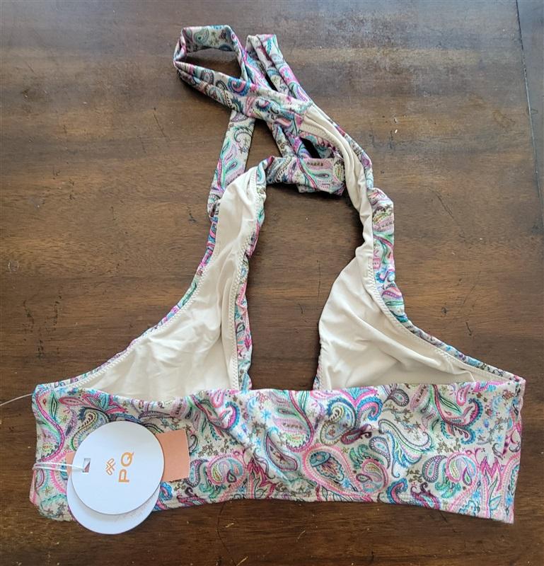 NWOT Pilyq S Paisley Coast Aria Bikini Top Pink Blue 125125