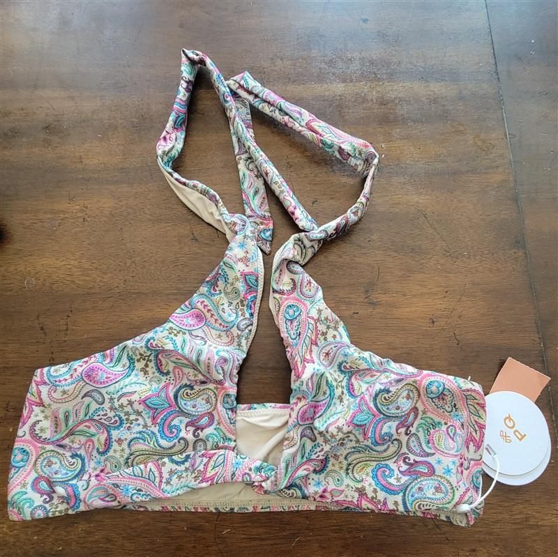 NWOT Pilyq S Paisley Coast Aria Bikini Top Pink Blue 125125