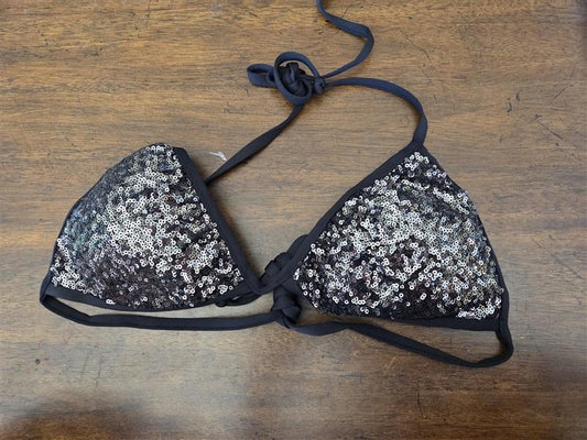 NWOT Calzedonia Colbey Sequin Black on Black Bikini Swim Top 125144