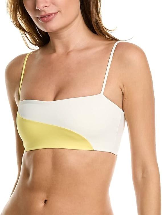 NWT L*Space Ari XS Color Block Purple Tan Bikini Swim Top 125145