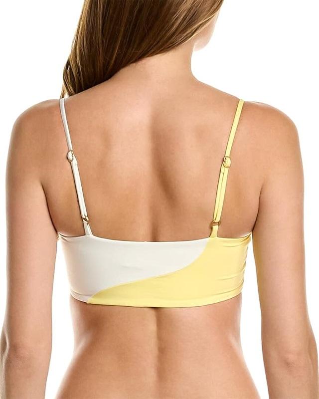 NWT L*Space Ari XS Color Block Purple Tan Bikini Swim Top 125145