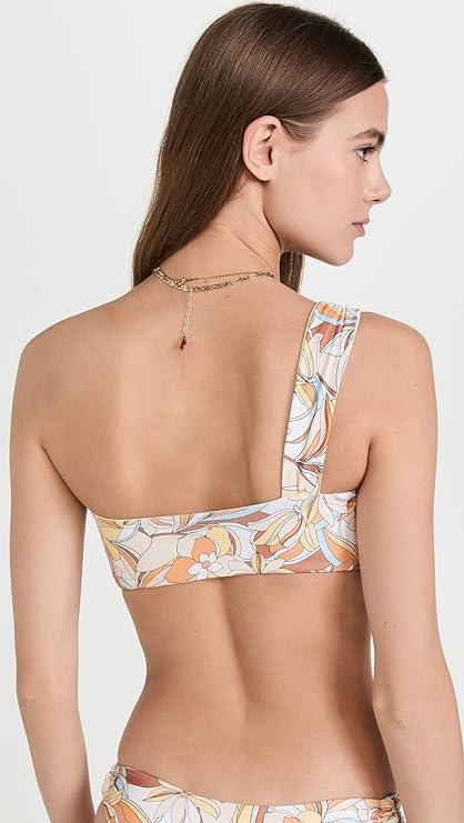 NWT L*Space XS Mick Asymmetrical Top Bikini Swim Top Soulshine Floral 125146