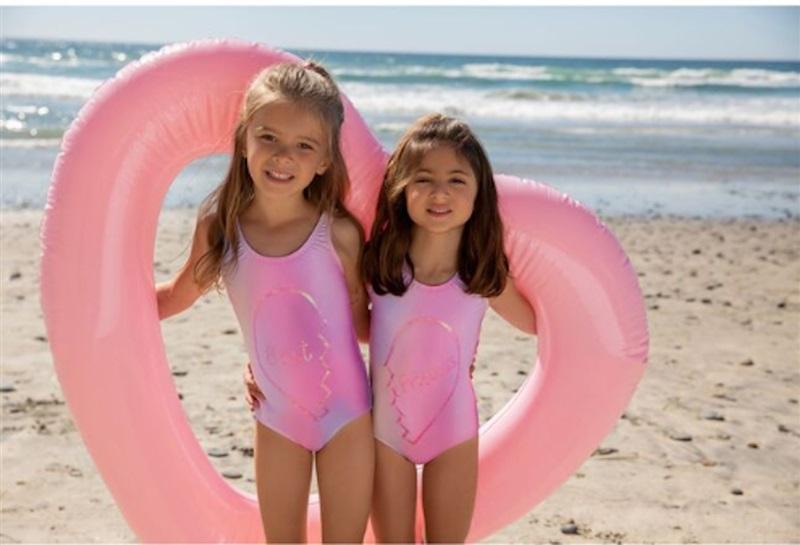 NWT Pilyq PQ Girls 14 CTO Best 1PC Glitter Tie Dye Print Swimsuit 125165