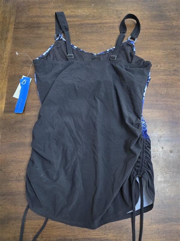 NWT Christina Soma 12D Wild Sappire Drawstring Top Tankini Swimsuit 125175