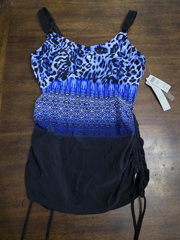 NWT Christina Soma 12D Wild Sappire Drawstring Top Tankini Swimsuit 125175