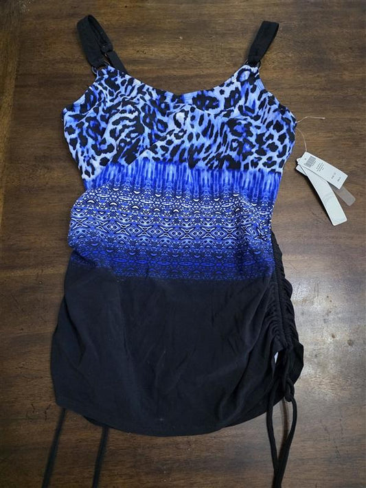 NWT Christina Soma 12D Wild Sappire Drawstring Top Tankini Swimsuit 125175