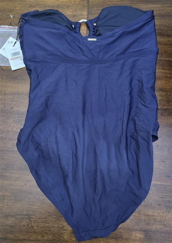 NWT Calvin Klein 12 Bandeau Neckline Ring 1PC Bandeau Swimsuit 125181