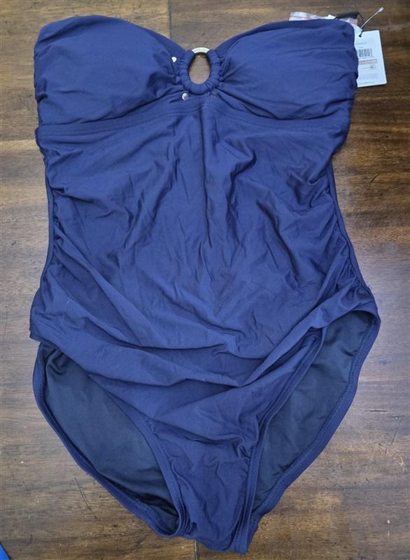 NWT Calvin Klein 12 Bandeau Neckline Ring 1PC Bandeau Swimsuit 125181