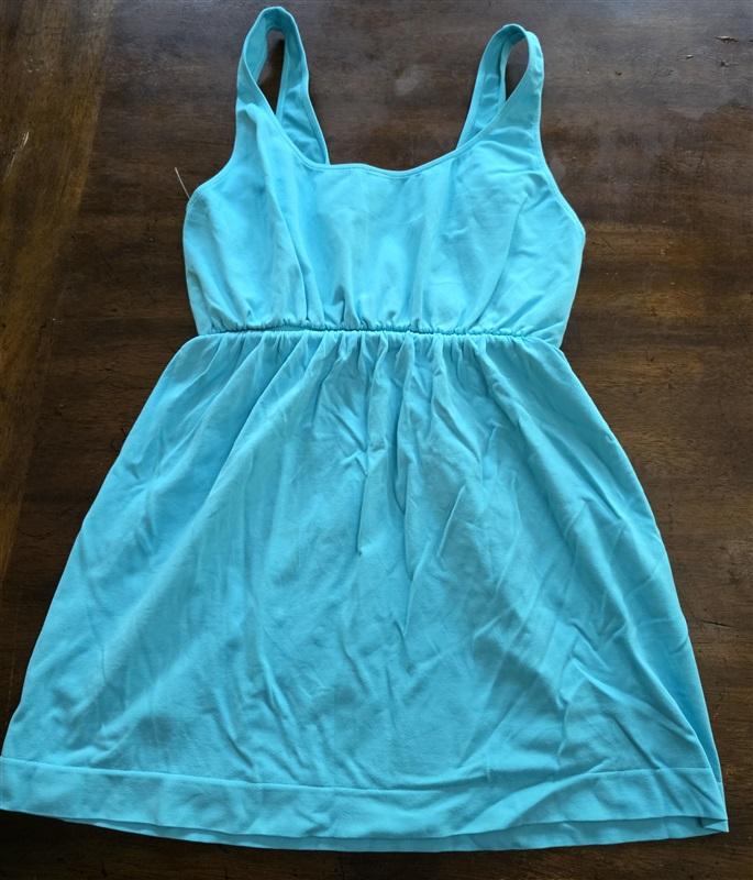 NWOT Last Tango M/L Ruched Baby Doll Tank Top Turquoise Blue 125198