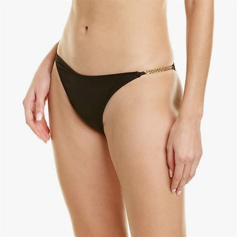 NWT L*Space L Van Damme Chain Link Sides Bikini Swim Bottom Pink 125209
