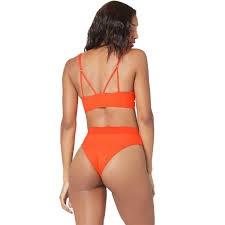 NWOT L*Space XL BITSY Court Bottom Bikini Swim Orange 125211