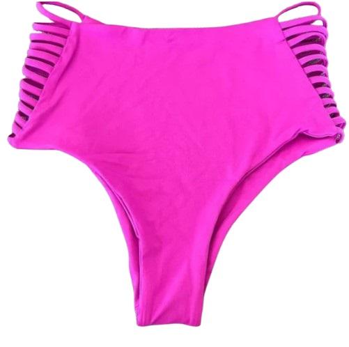 NWOT L*Space S Harrington Bitsy Pink Strappy Hi Waist Bikini Swim Bottom 125213