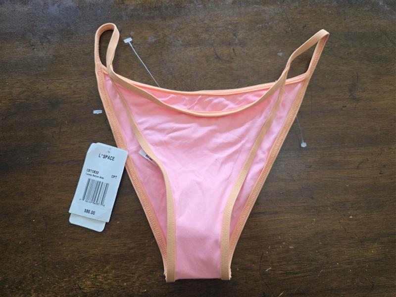 NWT L*Space XS Jay Bottom Bitsy CPS Pink Orange Bikini 125222