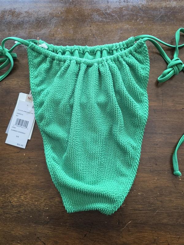NWT Good American 2X 3X Side Tie Bottom Always Fits Swimsuit Green 125231