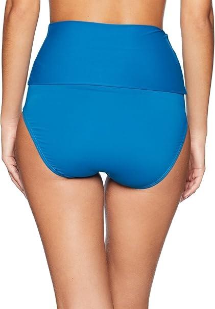 NWT La Blanca SZ 4 High Waist Hipster Bikini Swim Bottoms Teal 125254