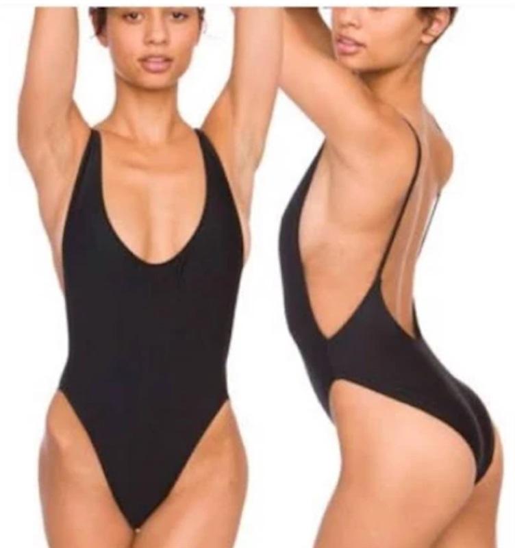 NWOT American Apparel XS Shiny Nylon Tricot High Cut 1PC Swimsuit 125264
