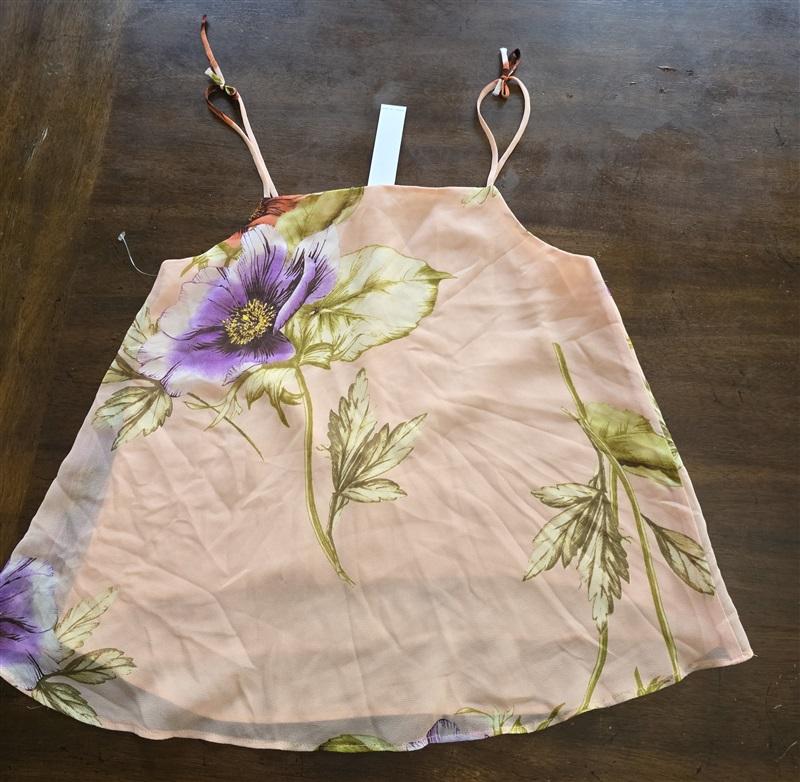 NWT Three Eighty Two XS Poppy Floral Layered Chiffon Tank Top 125269