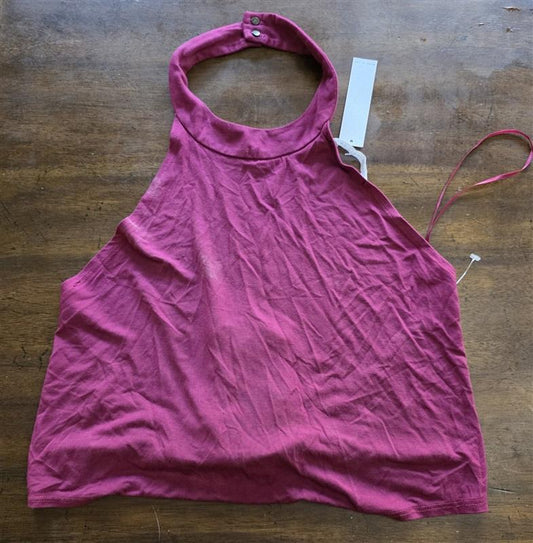 NWT Three Eighty Two OS Open Back Halter Top Burgundy 125275