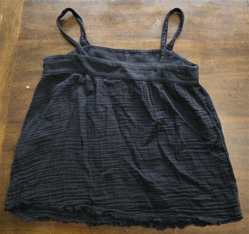 NWOT Michael Stars XS Tamera Crinkle Gauze Tank Top Black 125281