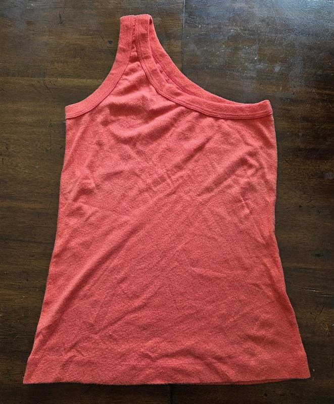 NWOT Michael Stars OS Kelly One Shoulder Tank Orange Sparkle 125286