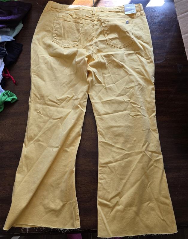 NWT Sneak Peek 16 High Rise Flare Ankle Jeans Yellow 125293