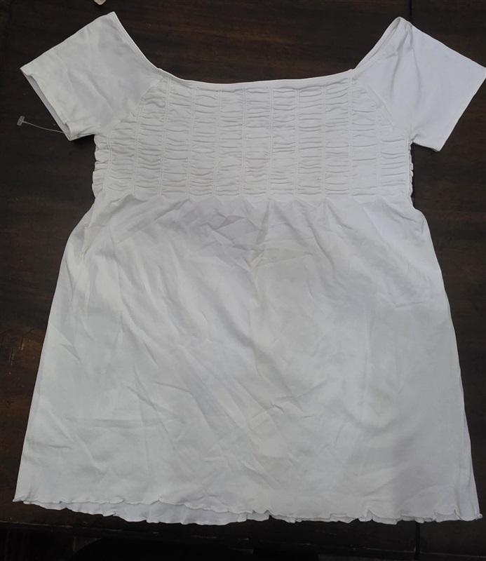 NWOT Last Tango S/M Ruched Baby Doll White SS Top 125311