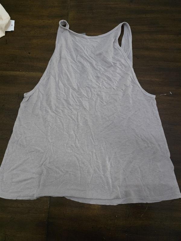 NWT Errant S Tank Top Deep V Back Taupe Linen Blend 125320