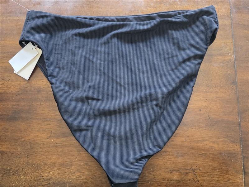 NWT Good American Rib 4XL Good Waist Bikini Bottom Black 125330